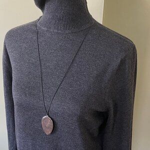 Vintage Hammered Silver Spoon Pendant Necklace
